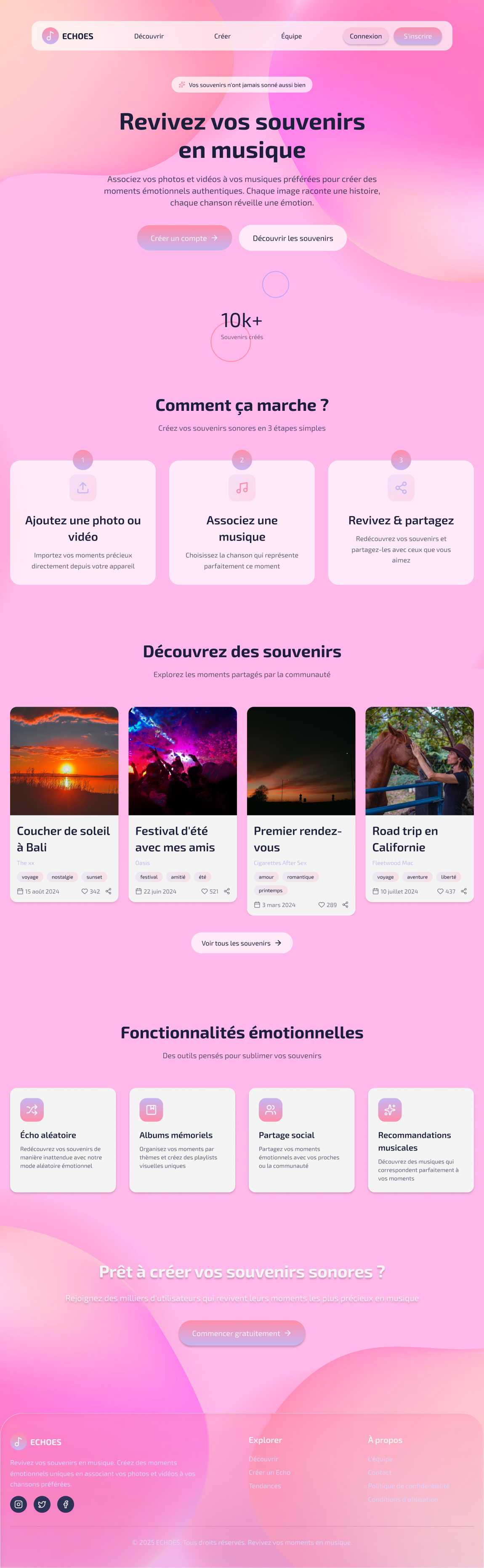 Echoes – Revivez vos souvenirs en musique